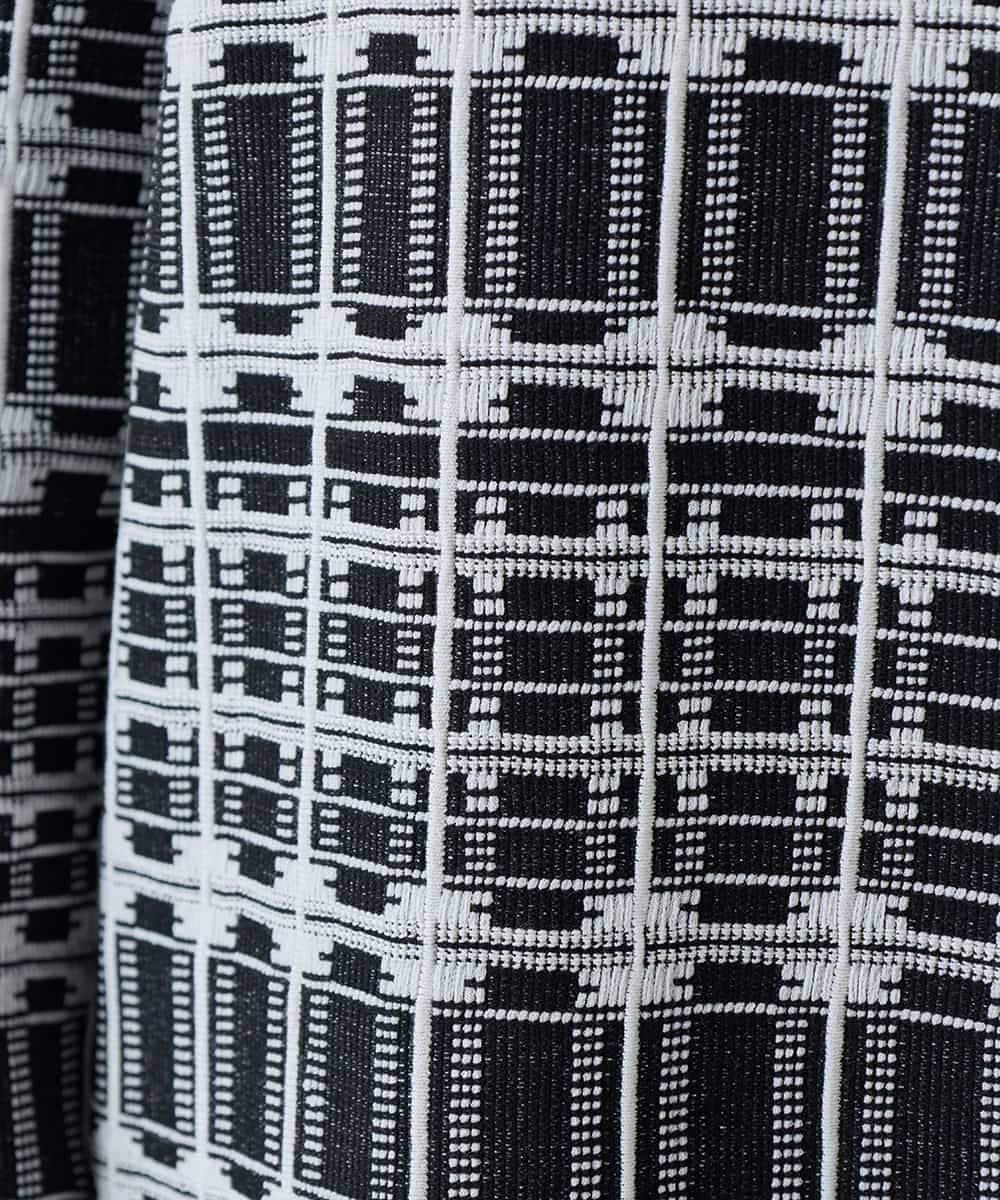 RHFED56830 HIROKO KOSHINO(ヒロココシノ) チェックジャカードニットワンピース ブラック