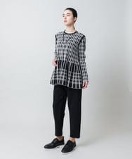 RHFED57740 HIROKO KOSHINO(ヒロココシノ) チェックジャカード立体ヘムチュニック ブラック