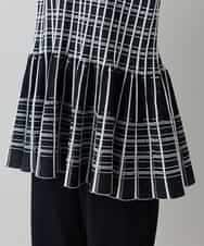 RHFED57740 HIROKO KOSHINO(ヒロココシノ) チェックジャカード立体ヘムチュニック ブラック