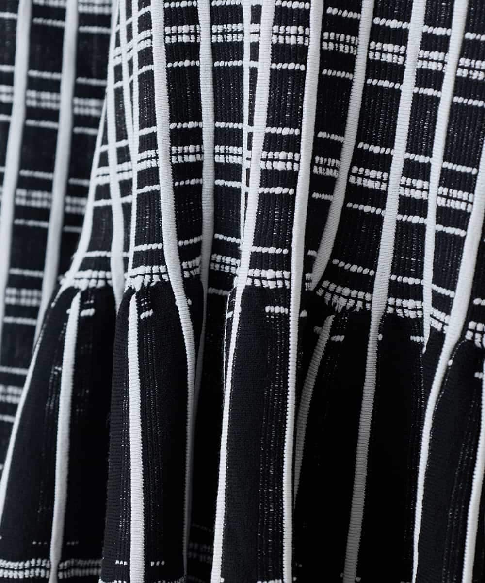 RHFED57740 HIROKO KOSHINO(ヒロココシノ) チェックジャカード立体ヘムチュニック ブラック