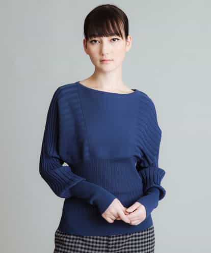 RHFEJ02360 HIROKO KOSHINO リブ切り替えニットプルオーバー