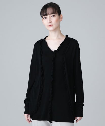 RHFEV75590 HIROKO KOSHINO エレガントフリルニットプルオーバー