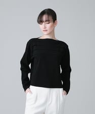 RHFEV86490 HIROKO KOSHINO(ヒロココシノ) レーヨンストレッチタックニット ブラック