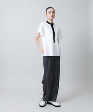 RHFFA42690 HIROKO KOSHINO(ヒロココシノ) キモノスリーブデザインニットプルオーバー/日本製 ホワイト