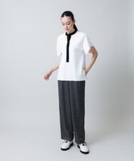 RHFFA42690 HIROKO KOSHINO(ヒロココシノ) キモノスリーブデザインニットプルオーバー/日本製 ホワイト