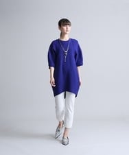 RHFFS20590 HIROKO KOSHINO(ヒロココシノ) 【日本製】ホールガーメントガーターニットチュニック オレンジ