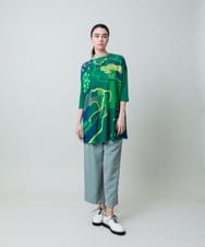RHFGA02690 HIROKO KOSHINO(ヒロココシノ) アートジャカードニットプルオーバー /日本製 グリーン
