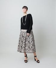 RHFGD05390 HIROKO KOSHINO(ヒロココシノ) シアーメッシュニットプルオーバー /洗える ブルー