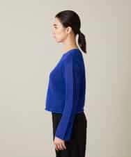 RHFGD05390 HIROKO KOSHINO(ヒロココシノ) シアーメッシュニットプルオーバー /洗える ブルー