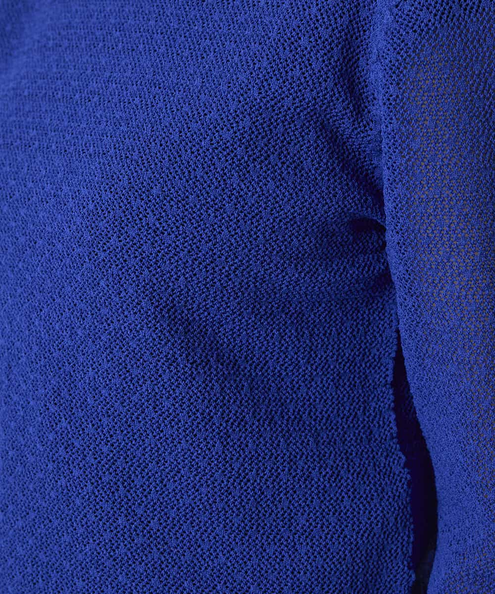 RHFGD05390 HIROKO KOSHINO(ヒロココシノ) シアーメッシュニットプルオーバー /洗える ブルー