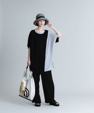 RHFGS30690 HIROKO KOSHINO(ヒロココシノ) バイカラージョイントチュニック ライトブルー