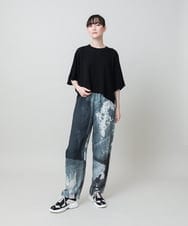 RHFHE01490 HIROKO KOSHINO(ヒロココシノ) バックギャザードルマンニットプルオーバー /洗える ブルー