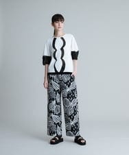 RHFHT55390 HIROKO KOSHINO(ヒロココシノ) 洋梨インターシャニットプルオーバー ホワイト