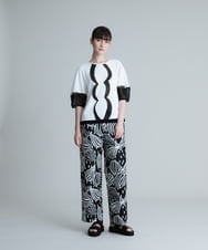 RHFHT55390 HIROKO KOSHINO(ヒロココシノ) 洋梨インターシャニットプルオーバー ホワイト