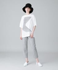 RHFHW51490 HIROKO KOSHINO(ヒロココシノ) タックインターシャニットプルオーバー /日本製 ホワイト