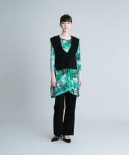 RHFJQ01330 HIROKO KOSHINO(ヒロココシノ) 【日本製】畦ラメニットベスト ボルドー