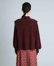 RHFJQ01330 HIROKO KOSHINO(ヒロココシノ) 【日本製】畦ラメニットベスト ボルドー