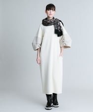 RHFJQ11890 HIROKO KOSHINO(ヒロココシノ) タフタジョイントニットワンピース アイボリー