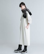RHFJQ11890 HIROKO KOSHINO(ヒロココシノ) タフタジョイントニットワンピース アイボリー