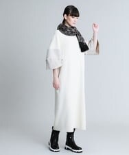 RHFJQ11890 HIROKO KOSHINO(ヒロココシノ) タフタジョイントニットワンピース アイボリー