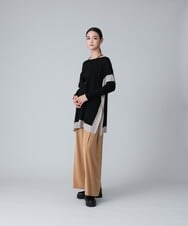 RHFJT25590 HIROKO KOSHINO(ヒロココシノ) 【日本製】スクエアデザインニットプルオーバー グリーン