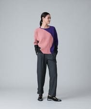 RHFJU40790 HIROKO KOSHINO(ヒロココシノ) 【日本製】アート配色インターシャニットプルオーバー ピンク