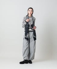 RHFLD05590 HIROKO KOSHINO(ヒロココシノ) ジオメトリックモチーフニットプルオーバー /日本製 ブラック