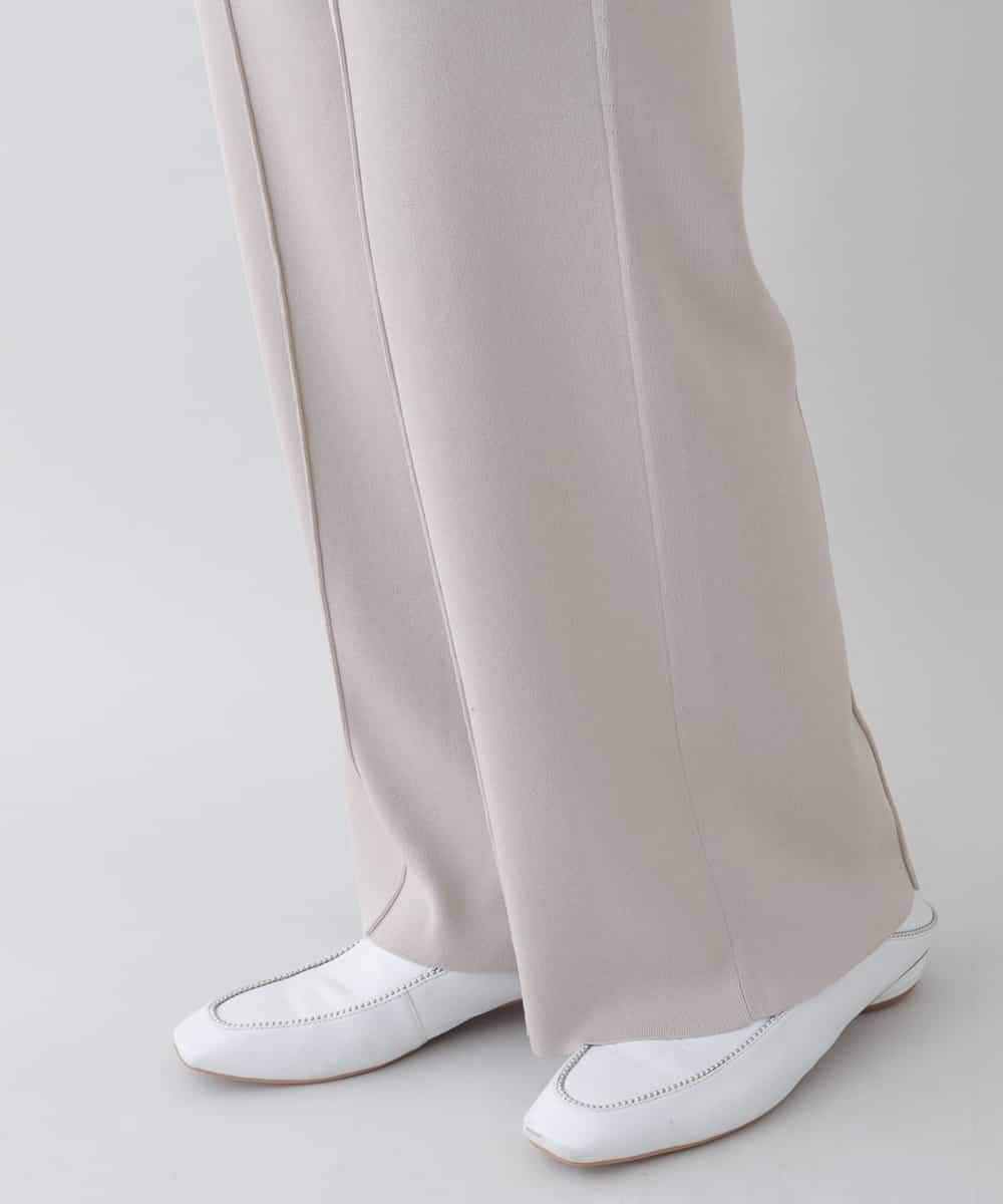 RHGFS12490 HIROKO KOSHINO(ヒロココシノ) ハイツイストレーヨンニットパンツ ベージュ