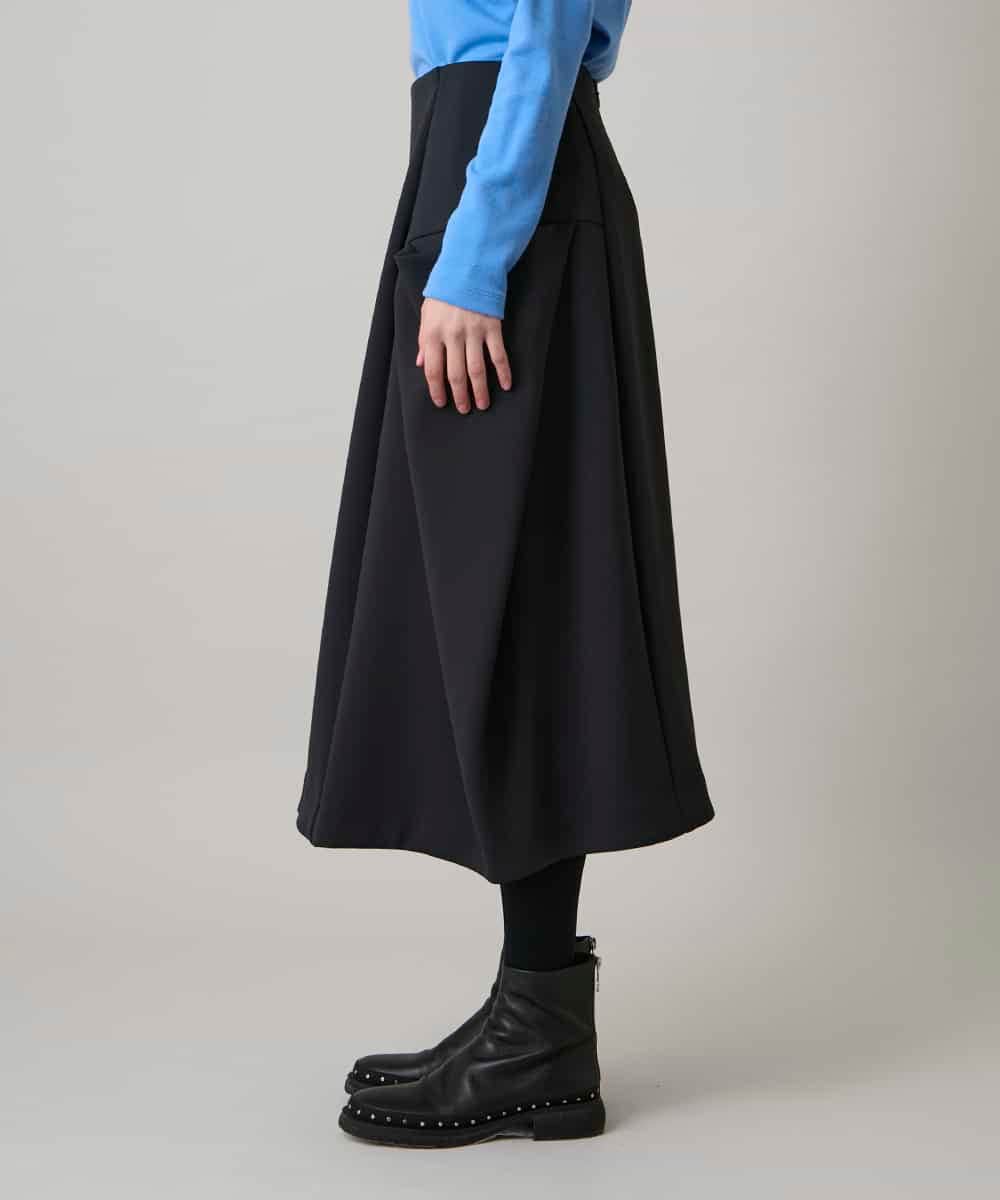 RHHAE19450 HIROKO KOSHINO(ヒロココシノ) 立体フレアダンボールスカート /日本製 ブラック