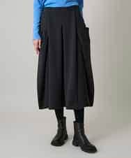 RHHAE19450 HIROKO KOSHINO(ヒロココシノ) 立体フレアダンボールスカート /日本製 ブラック
