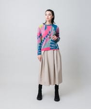 RHHAG15390 HIROKO KOSHINO(ヒロココシノ) アシンメトリータックデザインスカート /洗える ベージュ