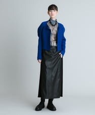 RHHAS54540 HIROKO KOSHINO(ヒロココシノ) 【日本製】フェイクレザードッキングスカート グレー