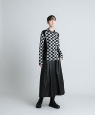 RHHAU26430 HIROKO KOSHINO(ヒロココシノ) 【洗える/日本製】フェイクレザー フレアスカート ブラック