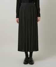 RHHCD35490 HIROKO KOSHINO(ヒロココシノ) 異素材コントラストスカート/日本製/洗える ブラック