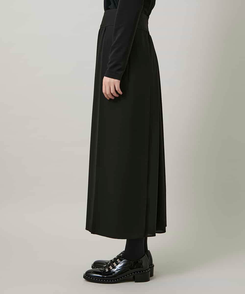 RHHCD35490 HIROKO KOSHINO(ヒロココシノ) 異素材コントラストスカート/日本製/洗える ブラック