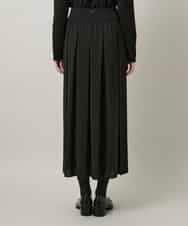 RHHCD35490 HIROKO KOSHINO(ヒロココシノ) 異素材コントラストスカート/日本製/洗える ブラック