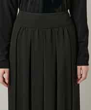 RHHCD35490 HIROKO KOSHINO(ヒロココシノ) 異素材コントラストスカート/日本製/洗える ブラック