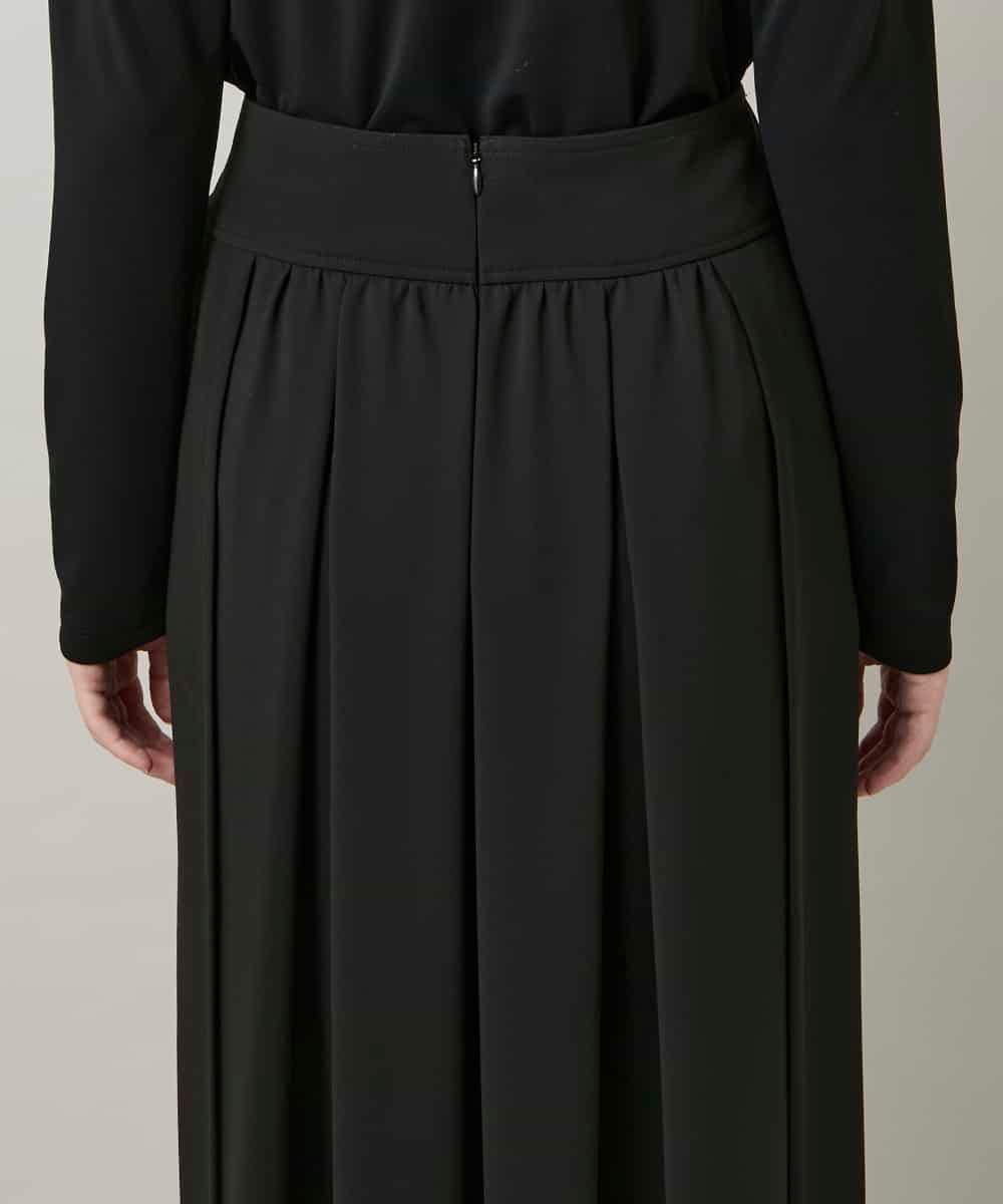 RHHCD35490 HIROKO KOSHINO(ヒロココシノ) 異素材コントラストスカート/日本製/洗える ブラック