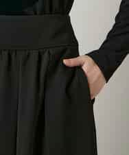 RHHCD35490 HIROKO KOSHINO(ヒロココシノ) 異素材コントラストスカート/日本製/洗える ブラック