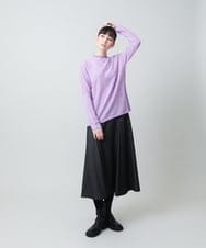 RHHED42490 HIROKO KOSHINO(ヒロココシノ) デニムライクジャージーフレアスカート/日本製/洗える ブラック