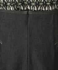 RHHED42490 HIROKO KOSHINO(ヒロココシノ) デニムライクジャージーフレアスカート/日本製/洗える ブラック