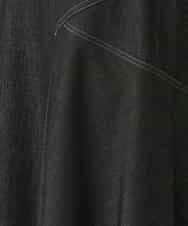 RHHED42490 HIROKO KOSHINO(ヒロココシノ) デニムライクジャージーフレアスカート/日本製/洗える ブラック