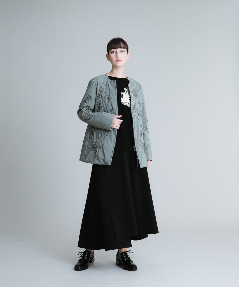 RHHES15390 HIROKO KOSHINO(ヒロココシノ) 【日本製】アシンメトリーラップフレアスカート ベージュ