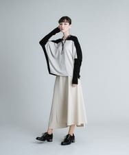 RHHES15390 HIROKO KOSHINO(ヒロココシノ) 【日本製】アシンメトリーラップフレアスカート ベージュ