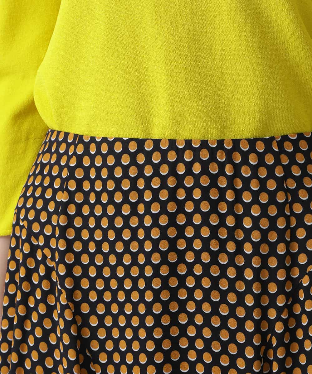 ホコモモラ ロングスカート ブロックチェック フレア 40 黄色 青 黒
