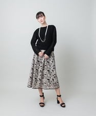 RHHFD11890 HIROKO KOSHINO(ヒロココシノ) カットワークフラワースカート /洗える ベージュ