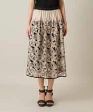 RHHFD11890 HIROKO KOSHINO(ヒロココシノ) カットワークフラワースカート /洗える ベージュ