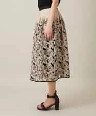 RHHFD11890 HIROKO KOSHINO(ヒロココシノ) カットワークフラワースカート /洗える ベージュ