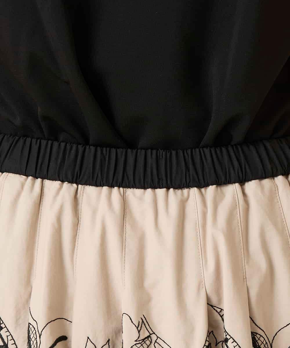 RHHFD11890 HIROKO KOSHINO(ヒロココシノ) カットワークフラワースカート /洗える ベージュ