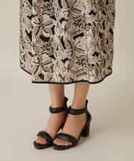 RHHFD11890 HIROKO KOSHINO(ヒロココシノ) カットワークフラワースカート /洗える ベージュ